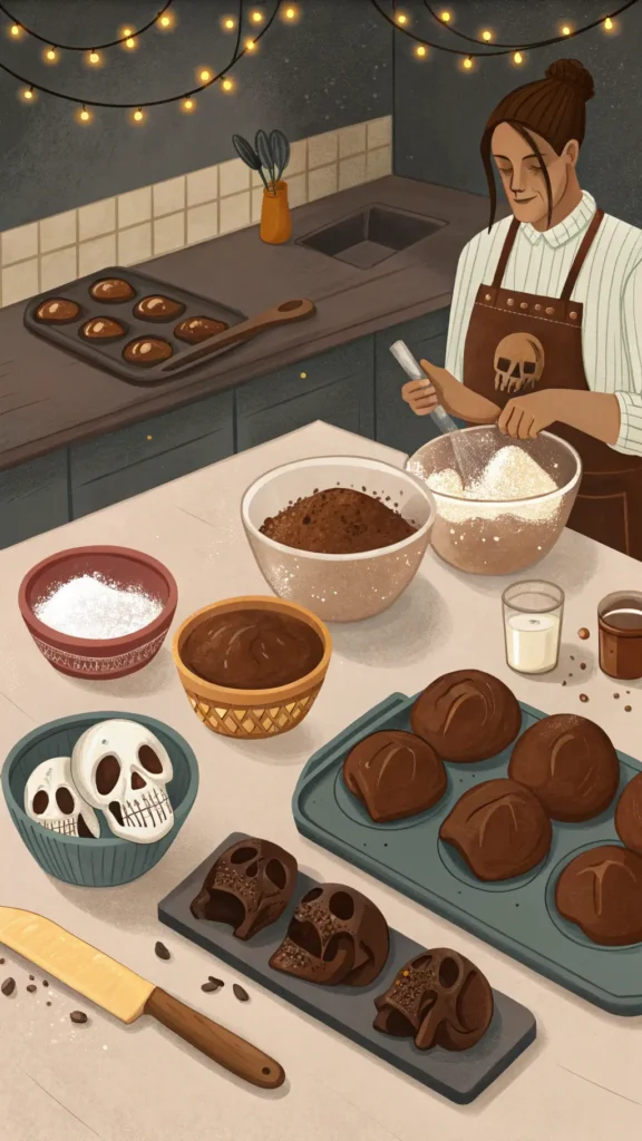 How To Make Chocolate Lava Skull Cakes