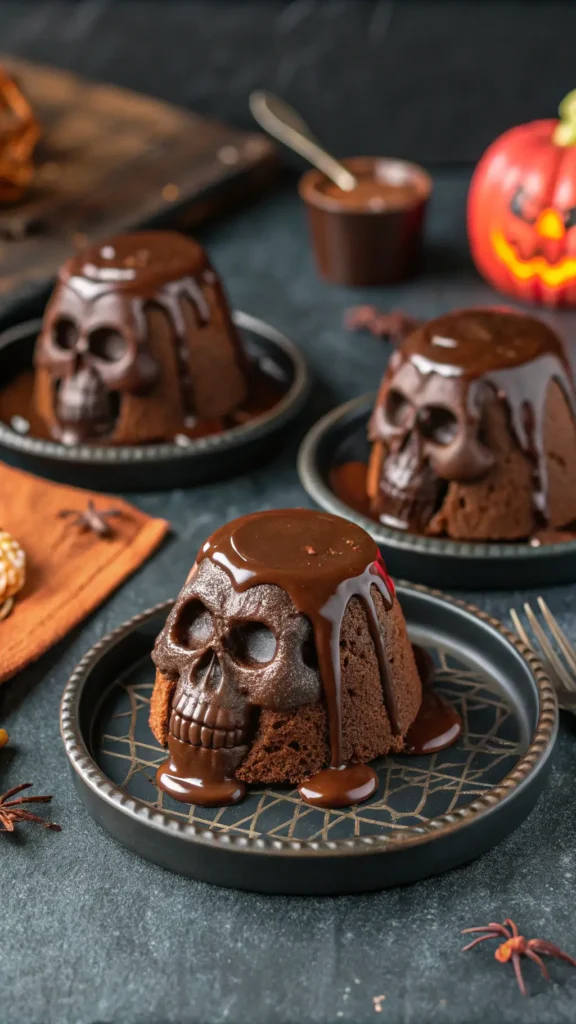 How To Make Chocolate Lava Skull Cakes