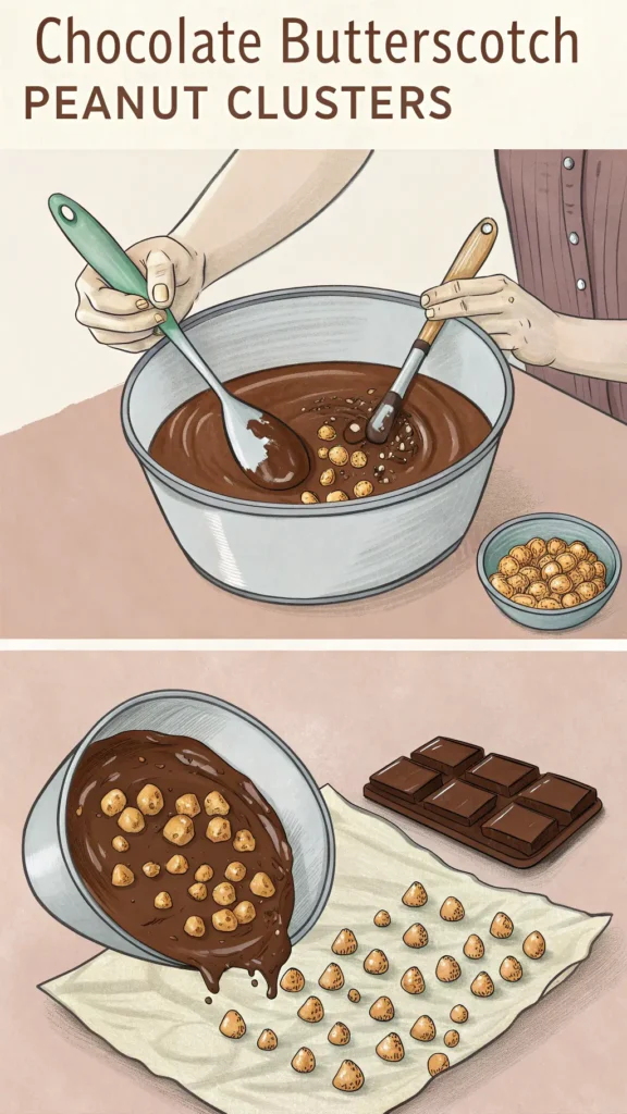 Chocolate Butterscotch Peanut Clusters